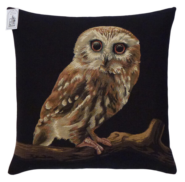 Coussin Hibou Noir -- 45x45cm -0